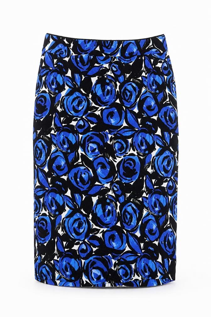 Marks & Spencer Womens Multicoloured Floral Viscose A-Line Skirt Size 8 Zip