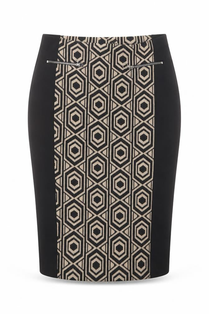 Principles Womens Black Geometric Polyester Straight & Pencil Skirt Size 12