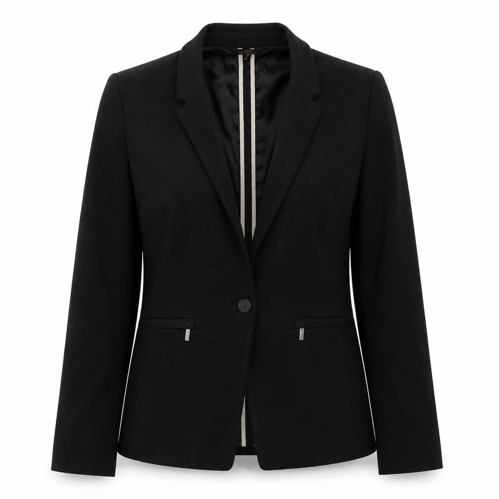 NEXT Womens Black Polyester Jacket Suit Jacket Size 12