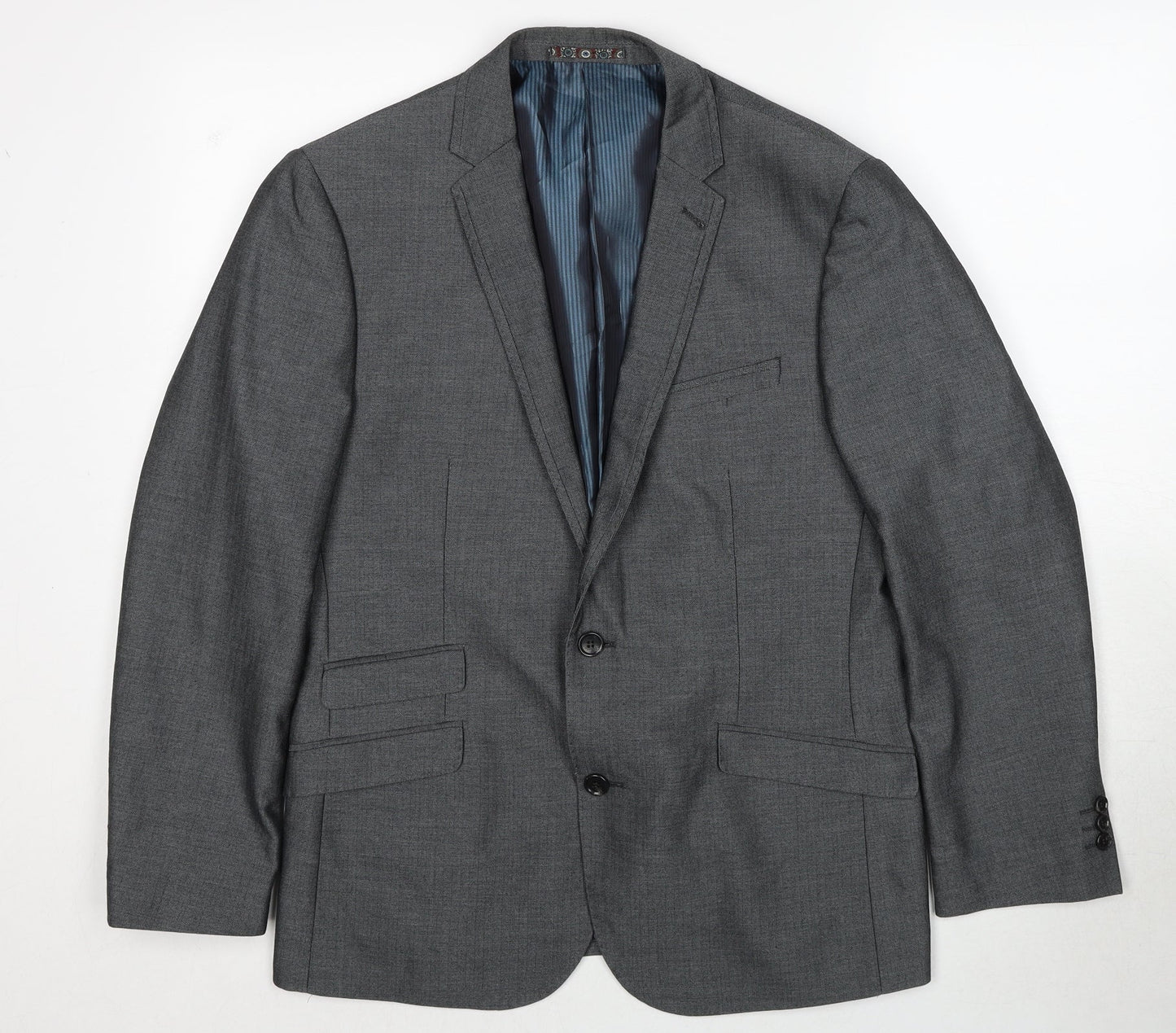 Harry Brown Mens Grey Polyester Jacket Suit Jacket Size 40 Regular