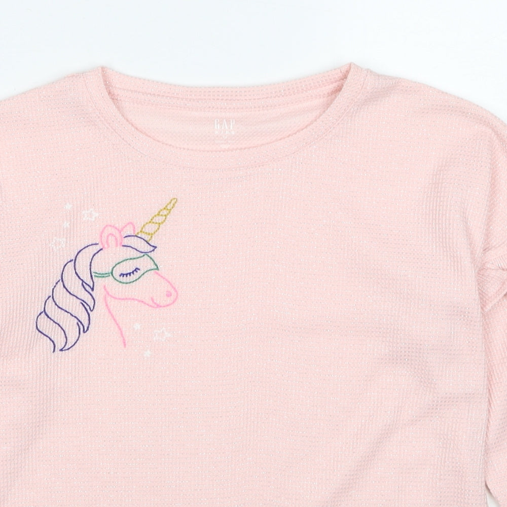 Gap Girls Pink Polyester Pullover Sweatshirt Size 13-14 Years Pullover - Unicorn