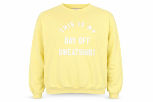 Mynelly Womens Yellow Cotton Pullover Sweatshirt Size S Pullover - This is My Day Off Sweatshirt Size S-M