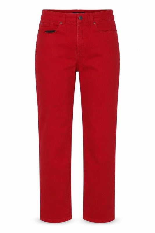 Carter Club Womens Red Cotton Straight Jeans Size 8 Regular Zip