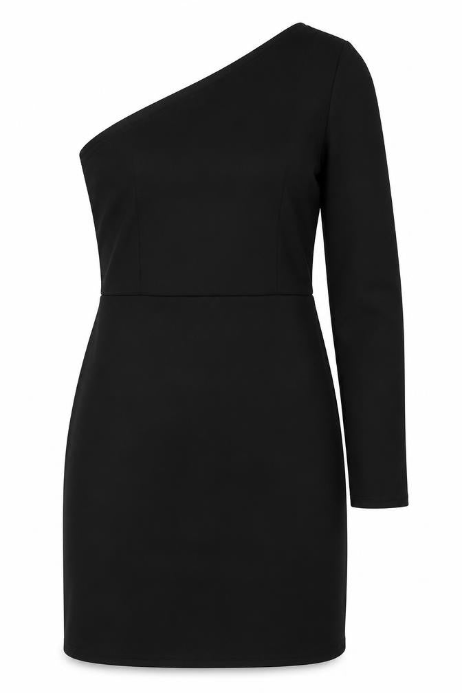 ASOS Womens Black Polyester Mini Size 8 One Shoulder Pullover