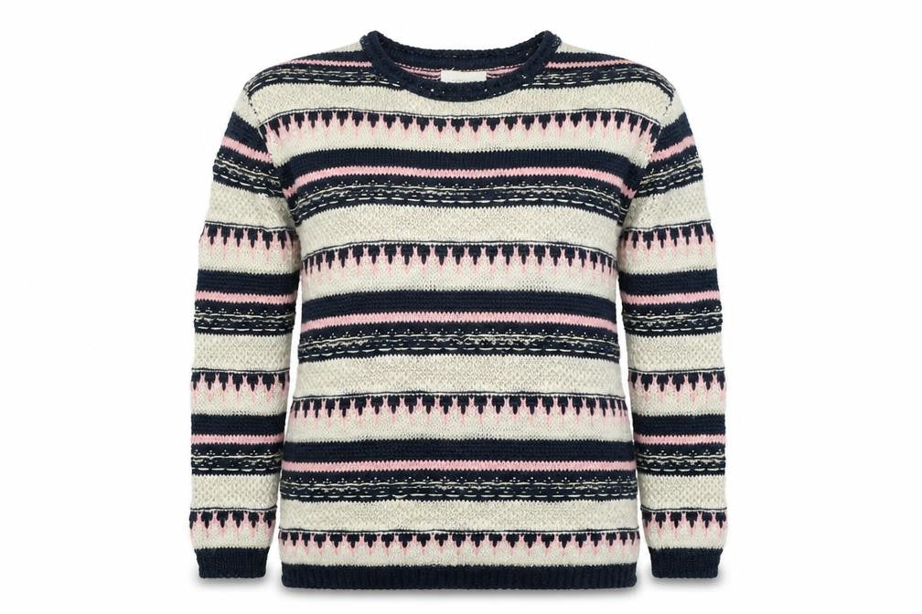 Springfield Womens Multicoloured Boat Neck Geometric Polyester Pullover Jumper Size M
