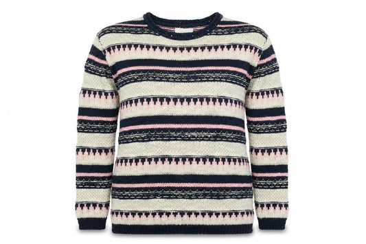 Springfield Womens Multicoloured Boat Neck Geometric Polyester Pullover Jumper Size M