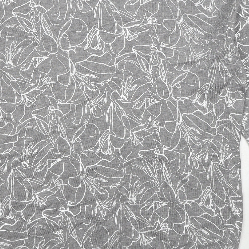 Klass Womens Grey Boat Neck Geometric Viscose Pullover Jumper Size L