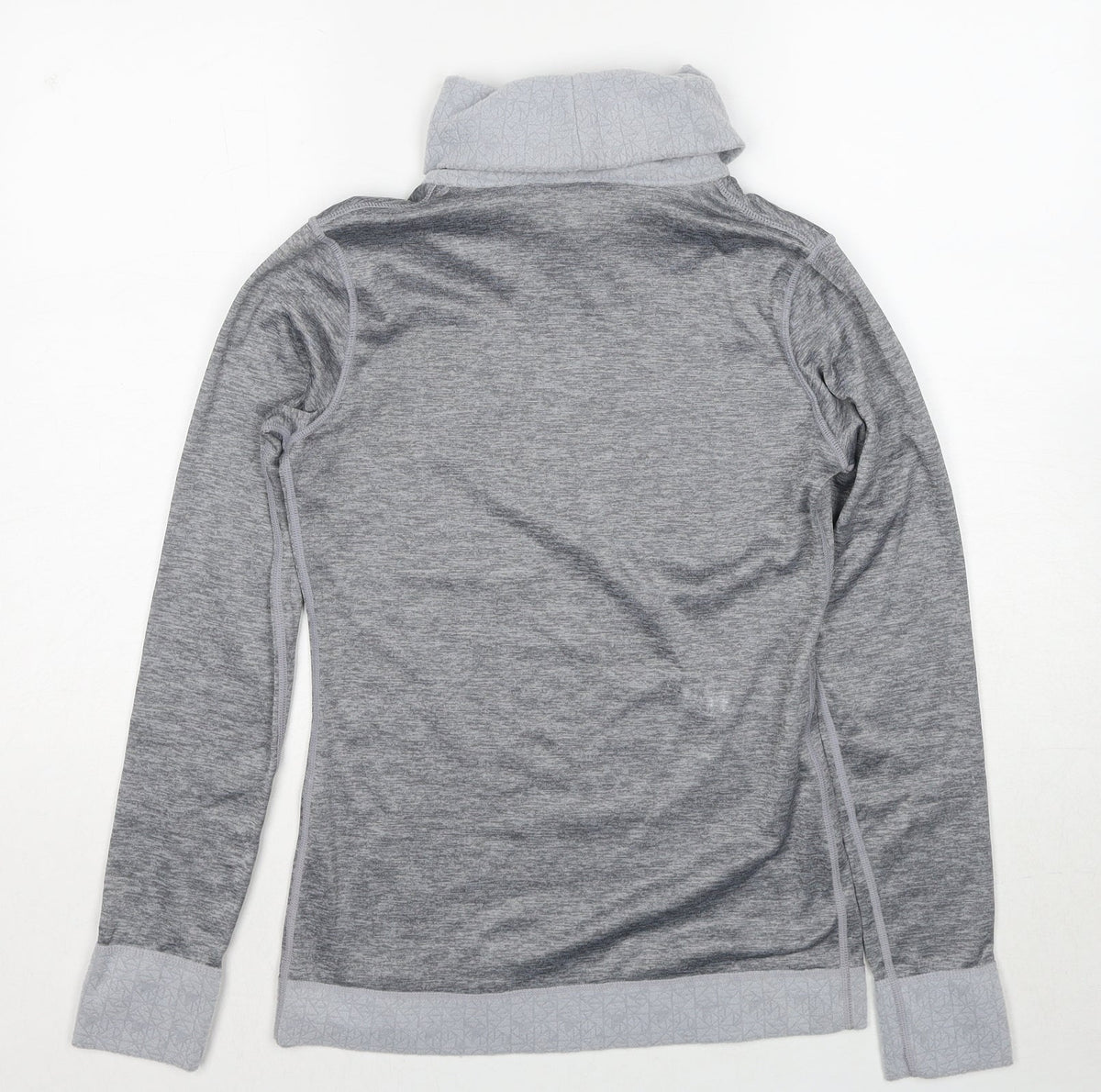 Decathlon Womens Grey Polyester Basic T-Shirt Size XS Roll Neck Pullover