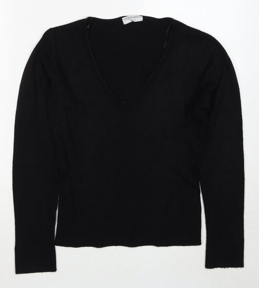 Internacionale Womens Black Round Neck Acrylic Pullover Jumper Size 10