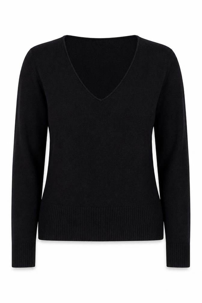 Internacionale Womens Black Round Neck Acrylic Pullover Jumper Size 10