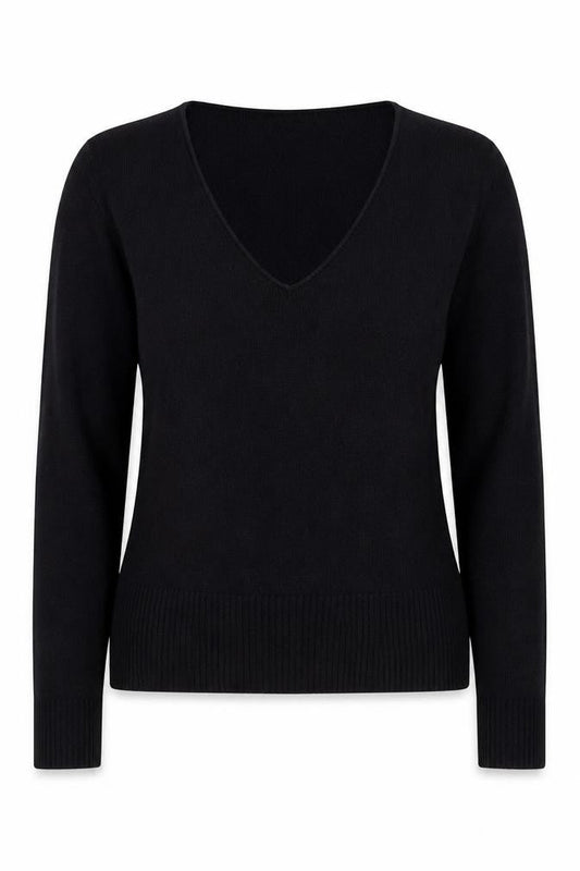 Internacionale Womens Black Round Neck Acrylic Pullover Jumper Size 10