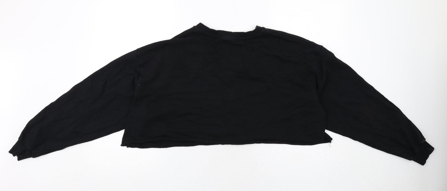 ASOS Womens Black Polyester Pullover Sweatshirt Size 6 Pullover