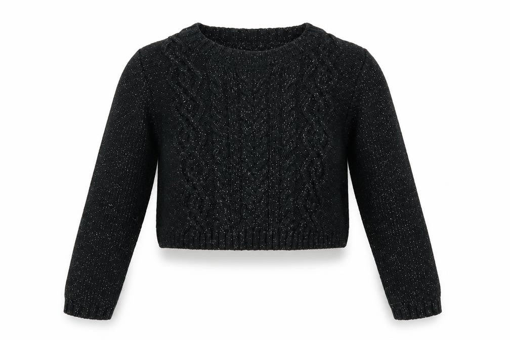 Rachel Zoe Girls Black Round Neck Cotton Pullover Jumper Size 3-4 Years Pullover