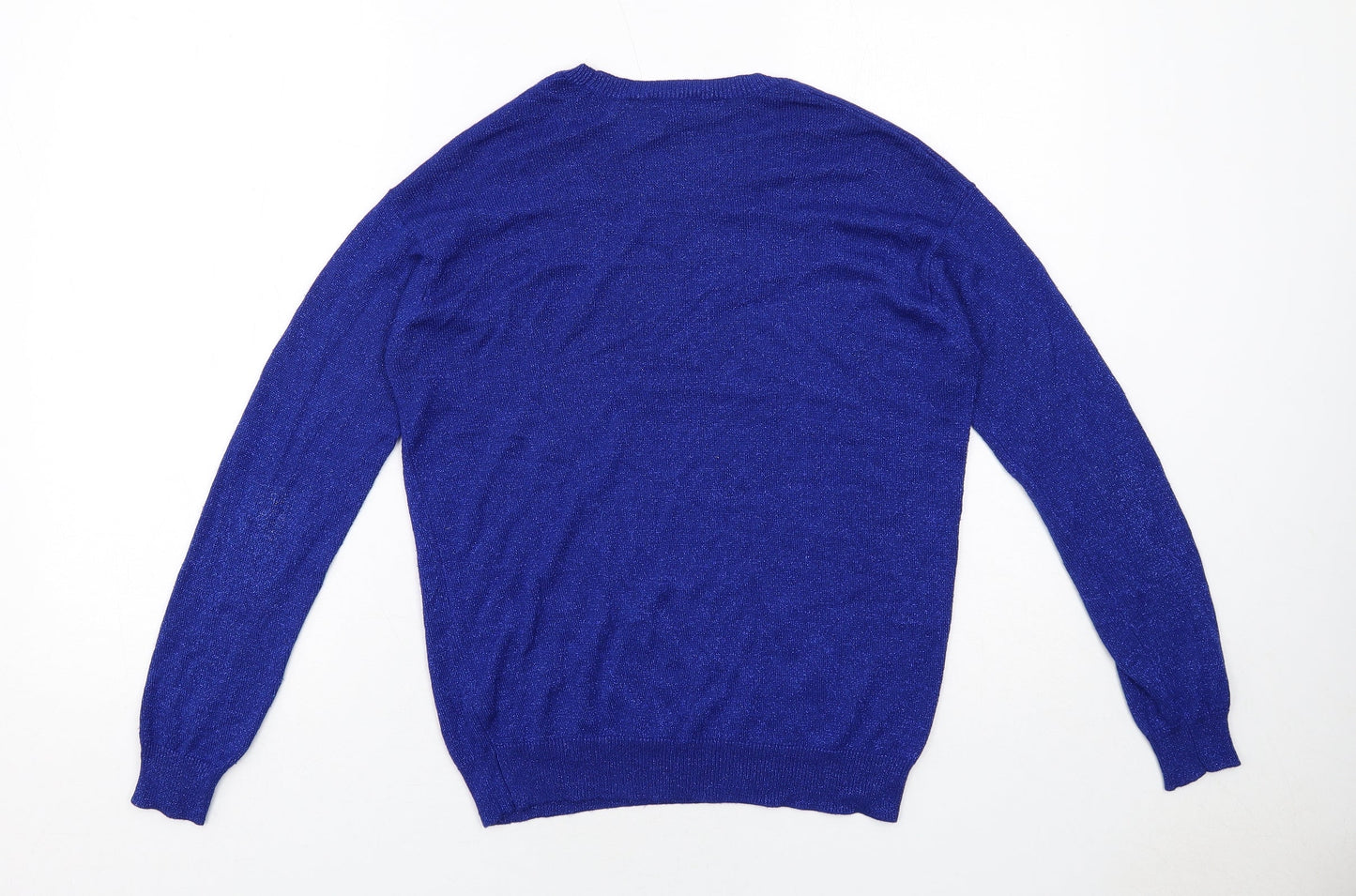 Topshop Womens Blue Round Neck Viscose Pullover Jumper Size 8