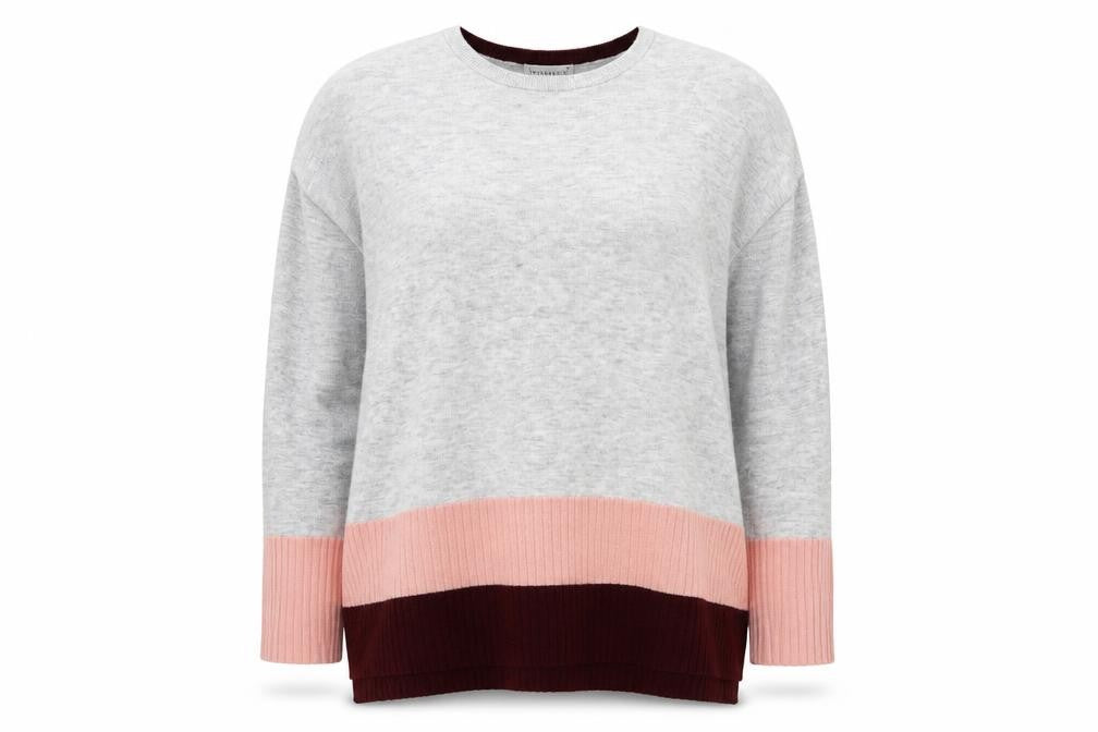 Warehouse Womens Grey Crew Neck Polyester Pullover Jumper Size 12