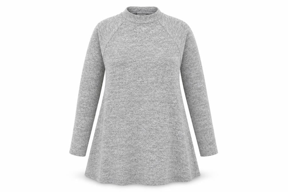New Look Womens Grey Polyester Jumper Dress Size 10 Round Neck Pullover