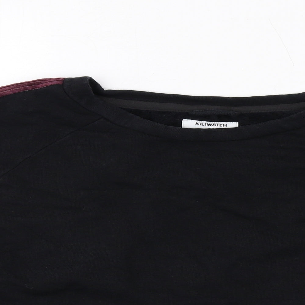 Kiliwatch Womens Black Cotton Pullover Sweatshirt Size M Pullover