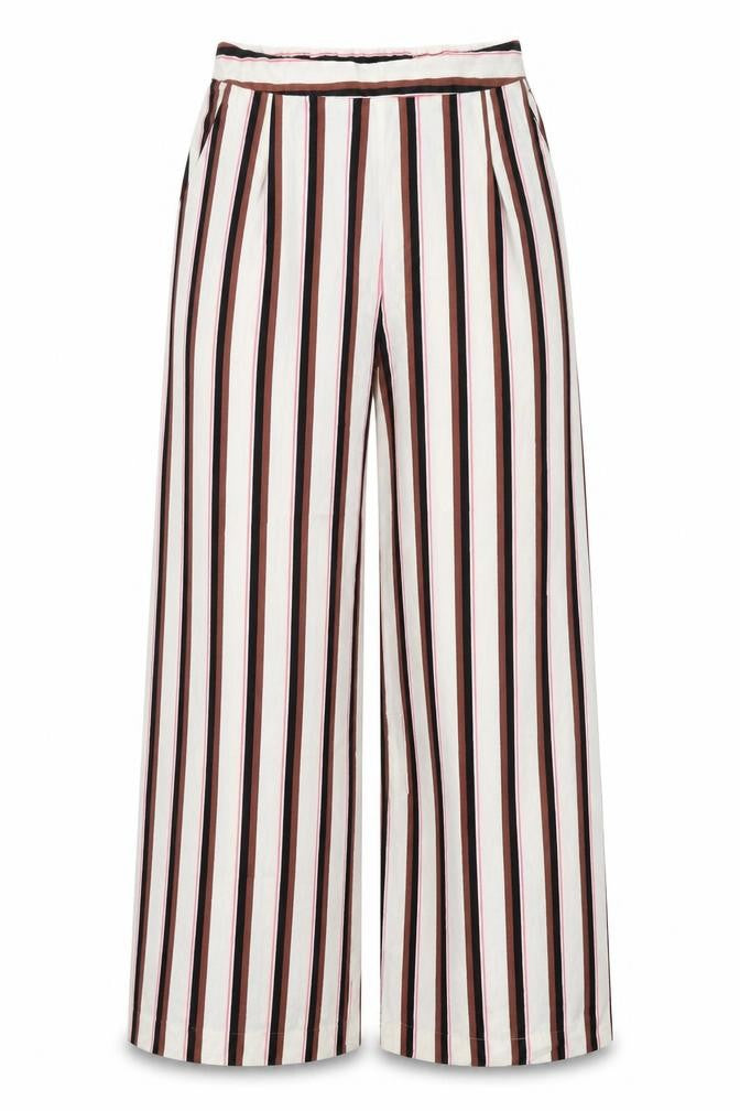 Monki Womens Multicoloured Striped Viscose Trousers Size S Regular