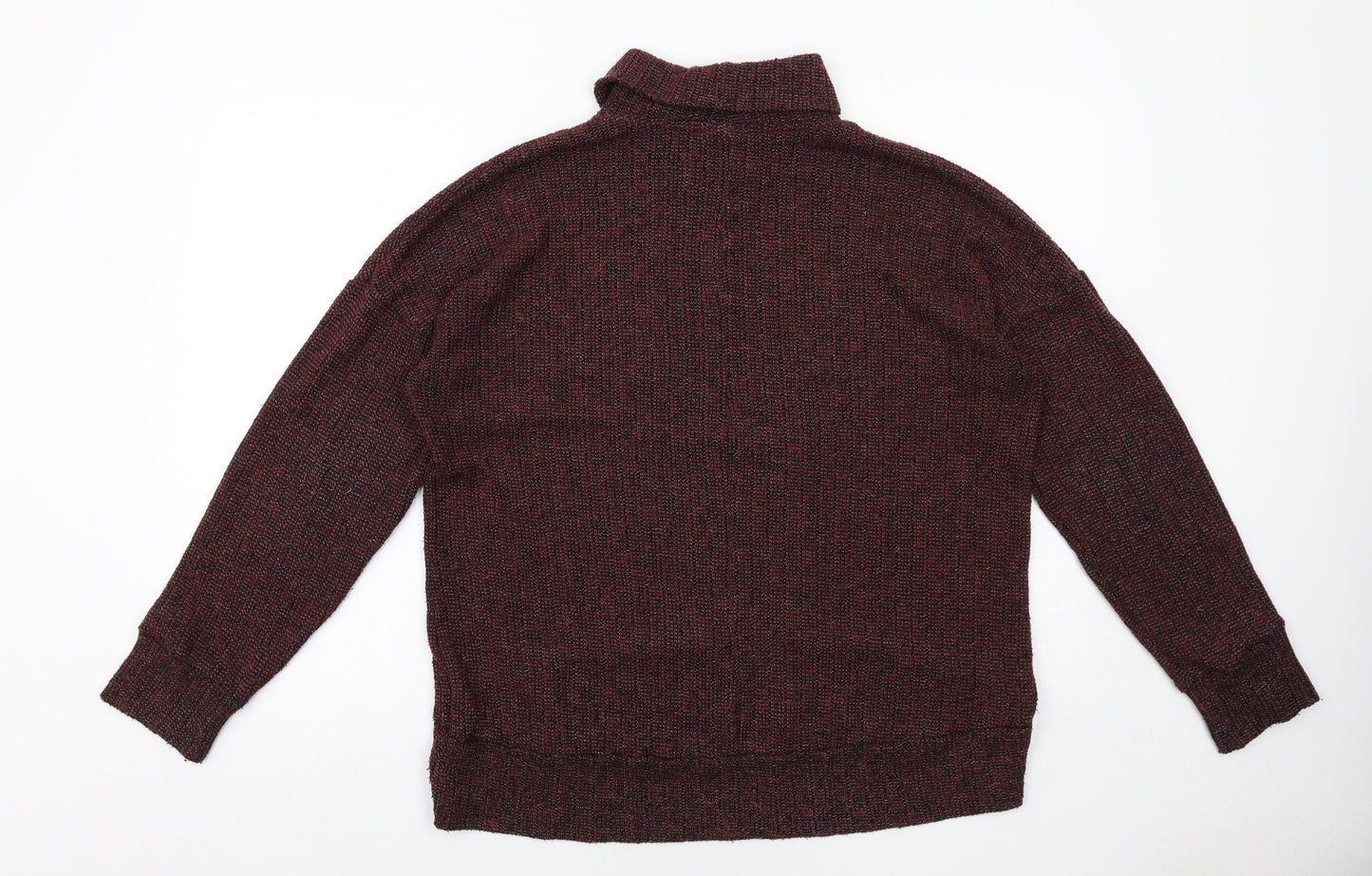 Topshop Womens Red Roll Neck Polyester Pullover Jumper Size 10
