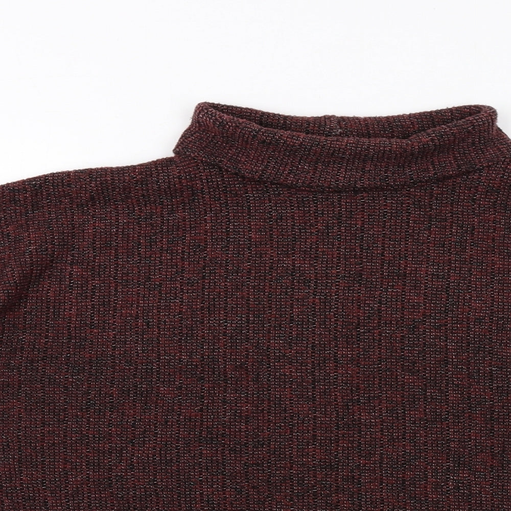 Topshop Womens Red Roll Neck Polyester Pullover Jumper Size 10