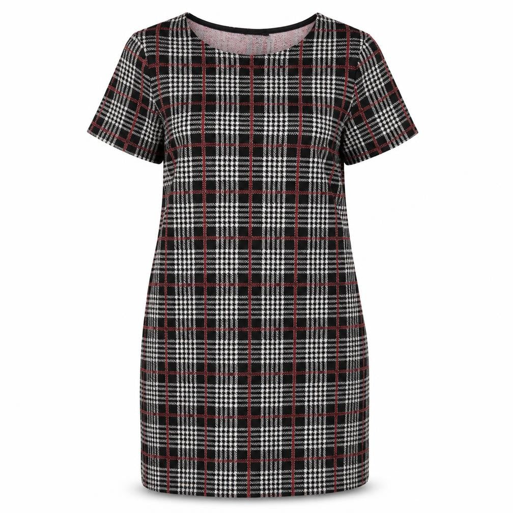 New Look Womens Black Geometric Polyester A-Line Size 12 Round Neck Pullover