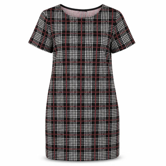 New Look Womens Black Geometric Polyester A-Line Size 12 Round Neck Pullover
