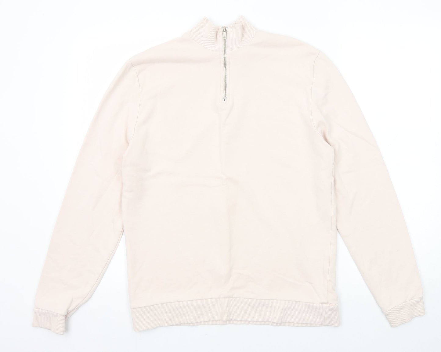 ASOS Womens Pink Cotton Pullover Sweatshirt Size S Zip