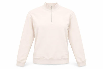Front view of ASOS women’s pink cotton pullover sweatshirt, size S, zip