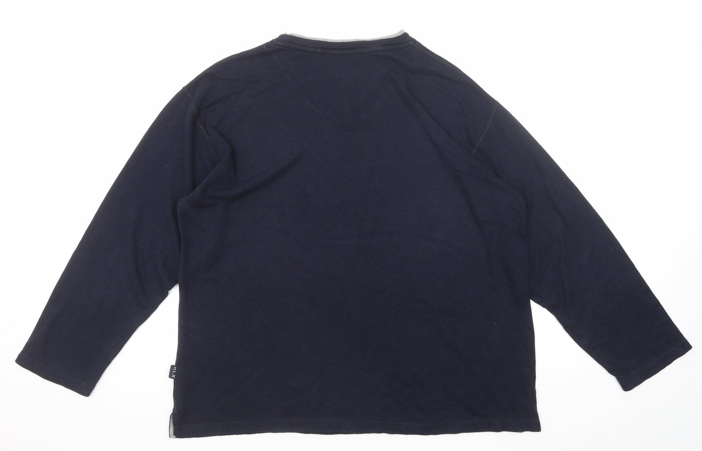 Marks and Spencer Mens Blue Viscose Pullover Sweatshirt Size L Push Lock