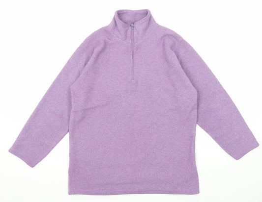 YS Collection Womens Purple Polyester Pullover Sweatshirt Size S Zip