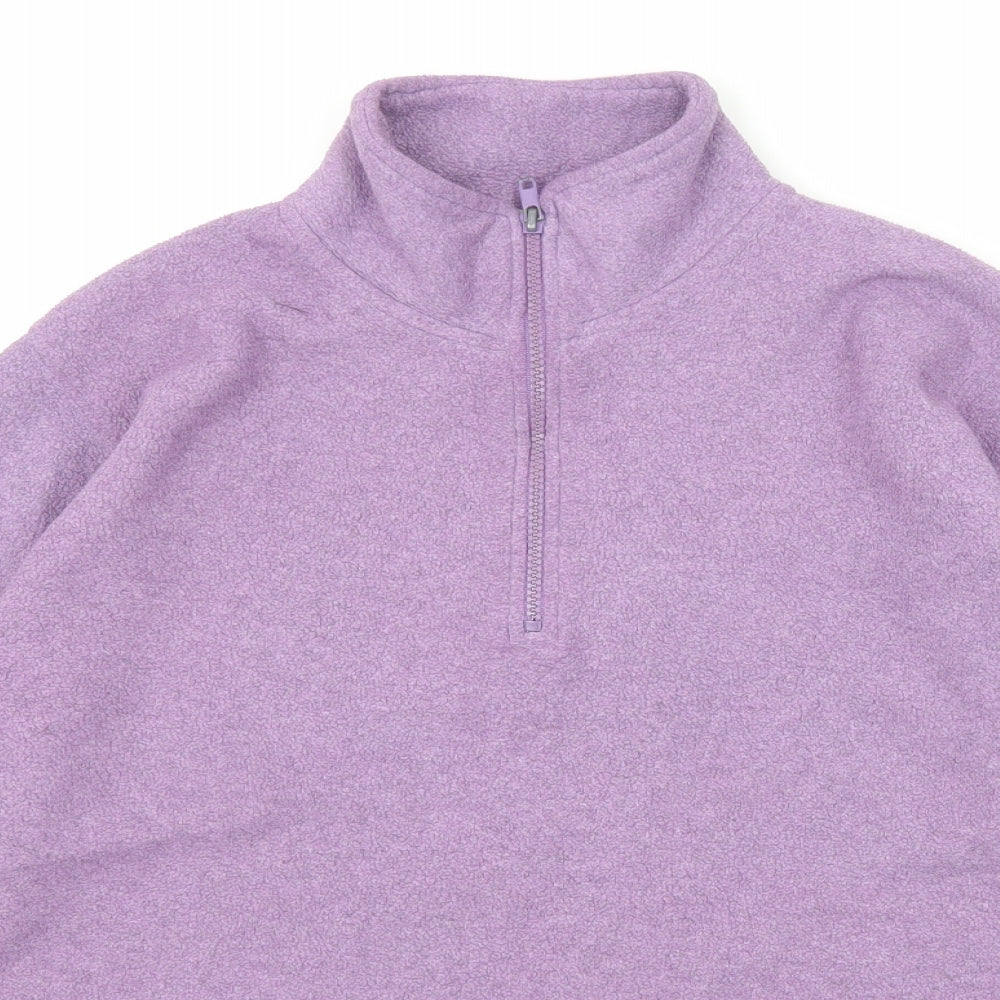 YS Collection Womens Purple Polyester Pullover Sweatshirt Size S Zip
