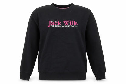 Jack Wills Womens Black Cotton Pullover Sweatshirt Size 6 Pullover
