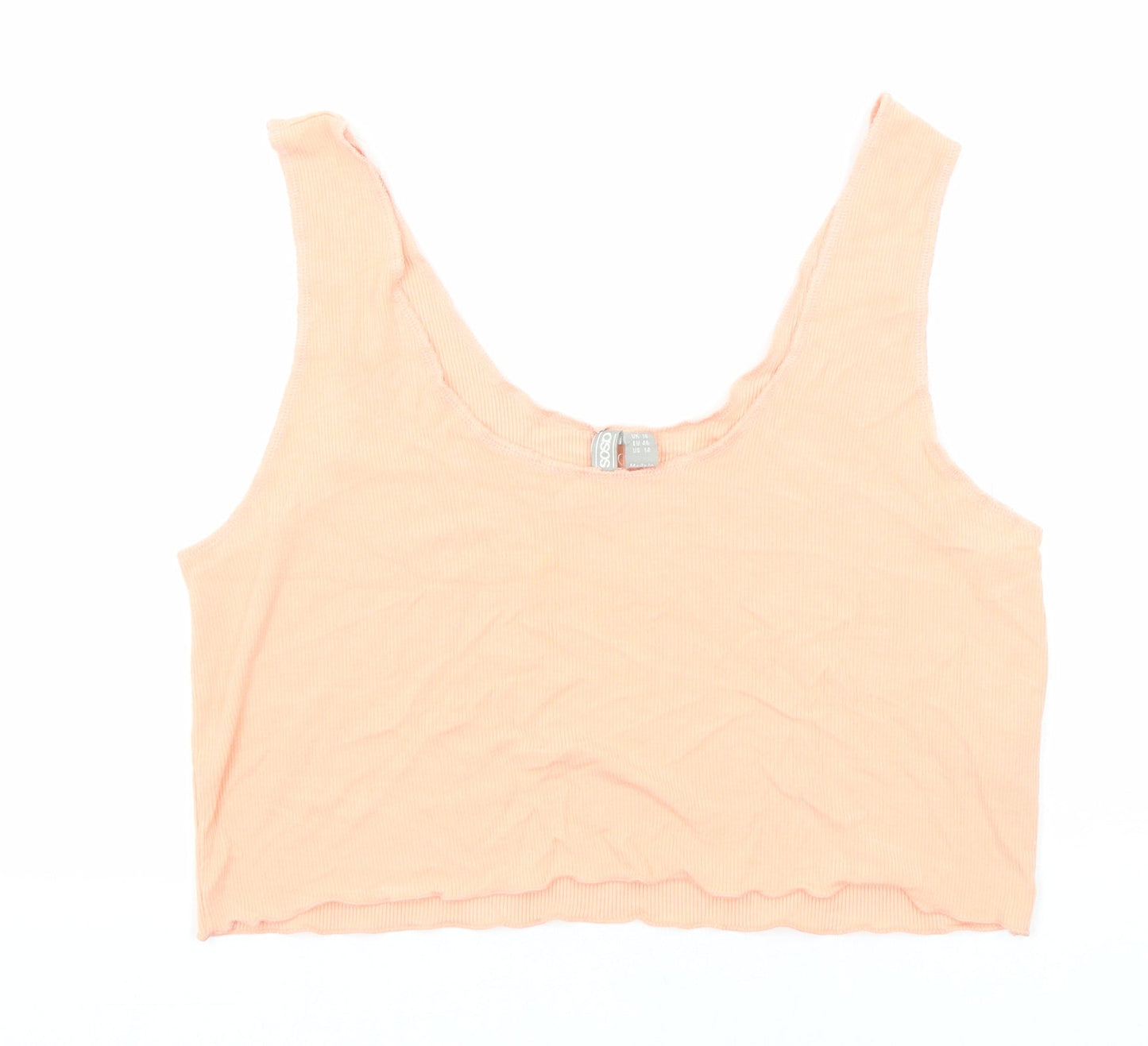 ASOS Womens Orange Viscose Cropped Tank Size 18 Scoop Neck