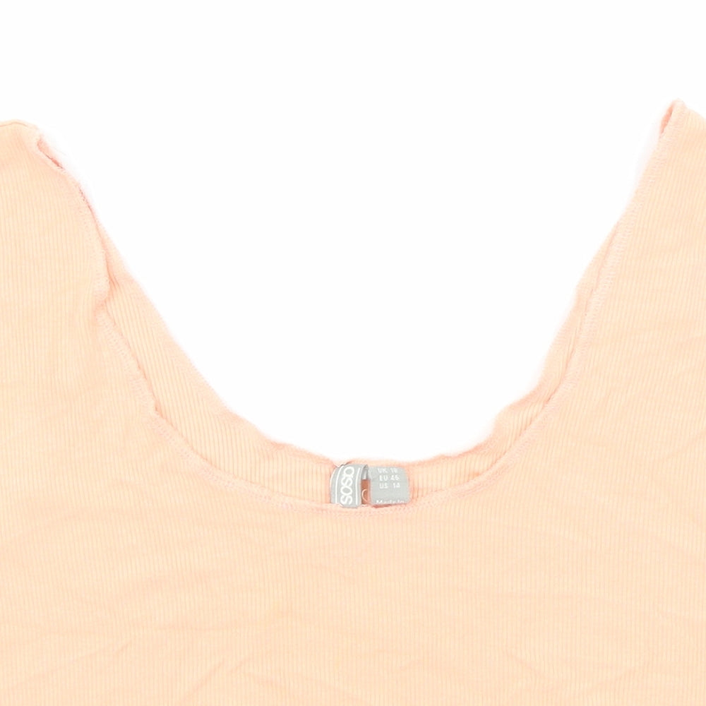 ASOS Womens Orange Viscose Cropped Tank Size 18 Scoop Neck