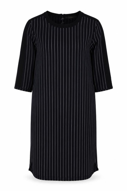 Next Womens Blue Striped Polyester Shirt Dress Size 10 Round Neck Button