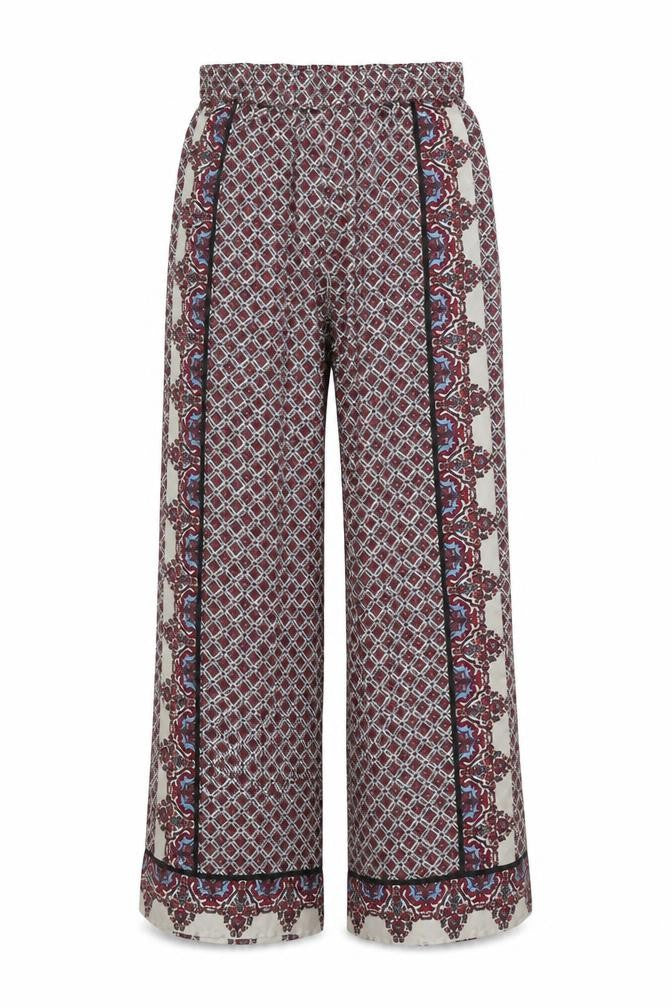Topshop Womens Multicoloured Geometric Polyester Trousers Size 26 in Regular