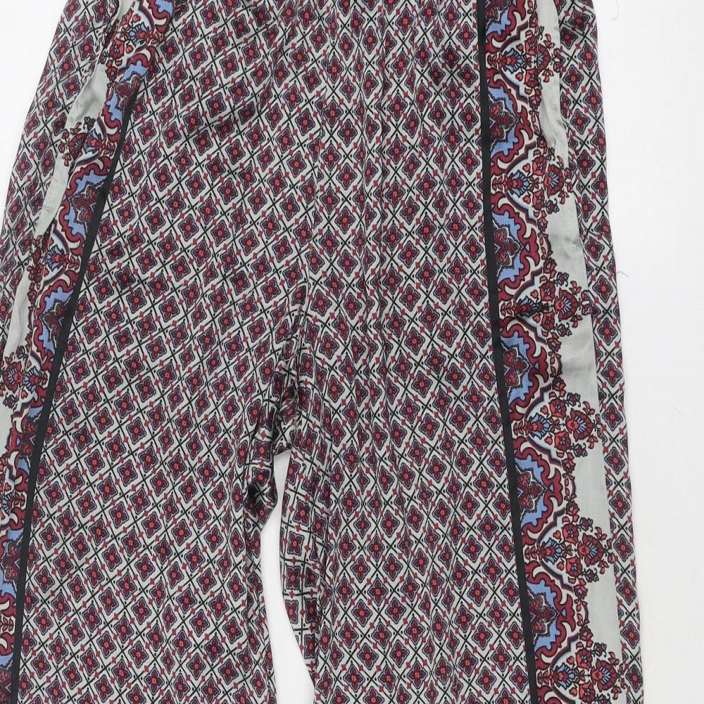 Topshop Womens Multicoloured Geometric Polyester Trousers Size 26 in Regular