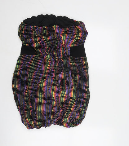 Next Womens Multicoloured Viscose Mini Size L Square Neck Pullover - Strapless