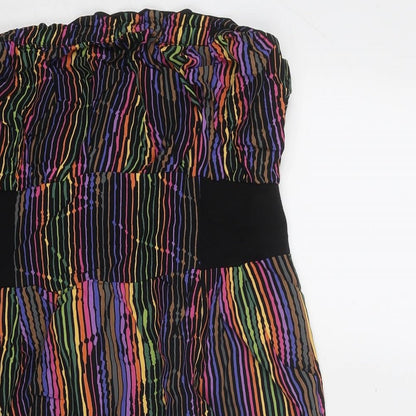 Next Womens Multicoloured Viscose Mini Size L Square Neck Pullover - Strapless