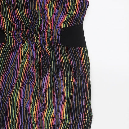 Next Womens Multicoloured Viscose Mini Size L Square Neck Pullover - Strapless