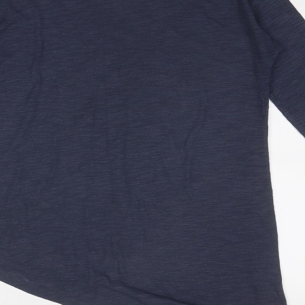 NEXT Womens Blue Polyester Basic T-Shirt Size 12 Round Neck - Forever Always, Asymmetric
