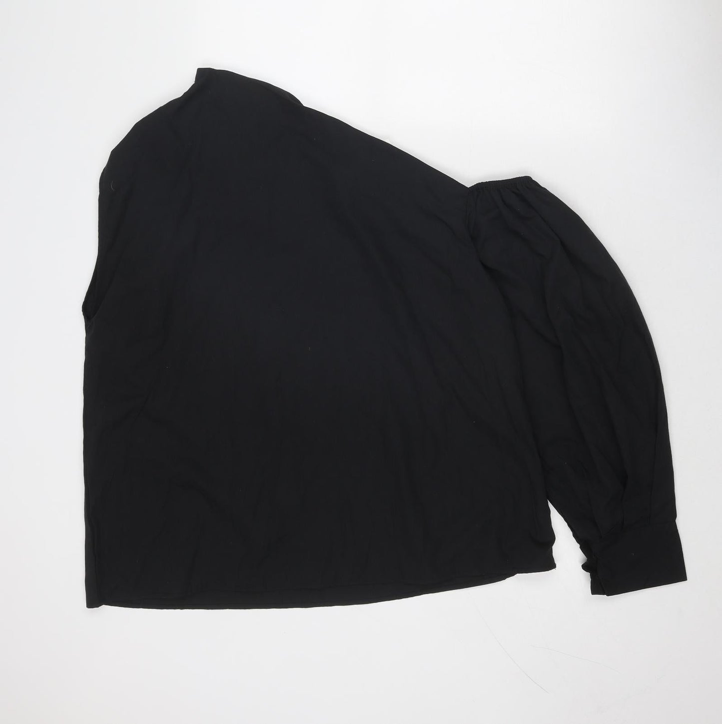 Celmia Womens Black Polyester Basic Blouse Size 4XL One Shoulder