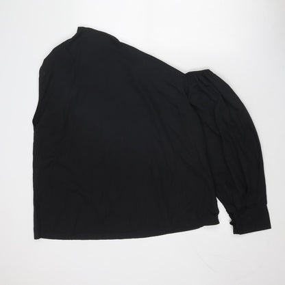 Celmia Womens Black Polyester Basic Blouse Size 4XL One Shoulder