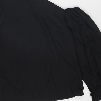 Celmia Womens Black Polyester Basic Blouse Size 4XL One Shoulder