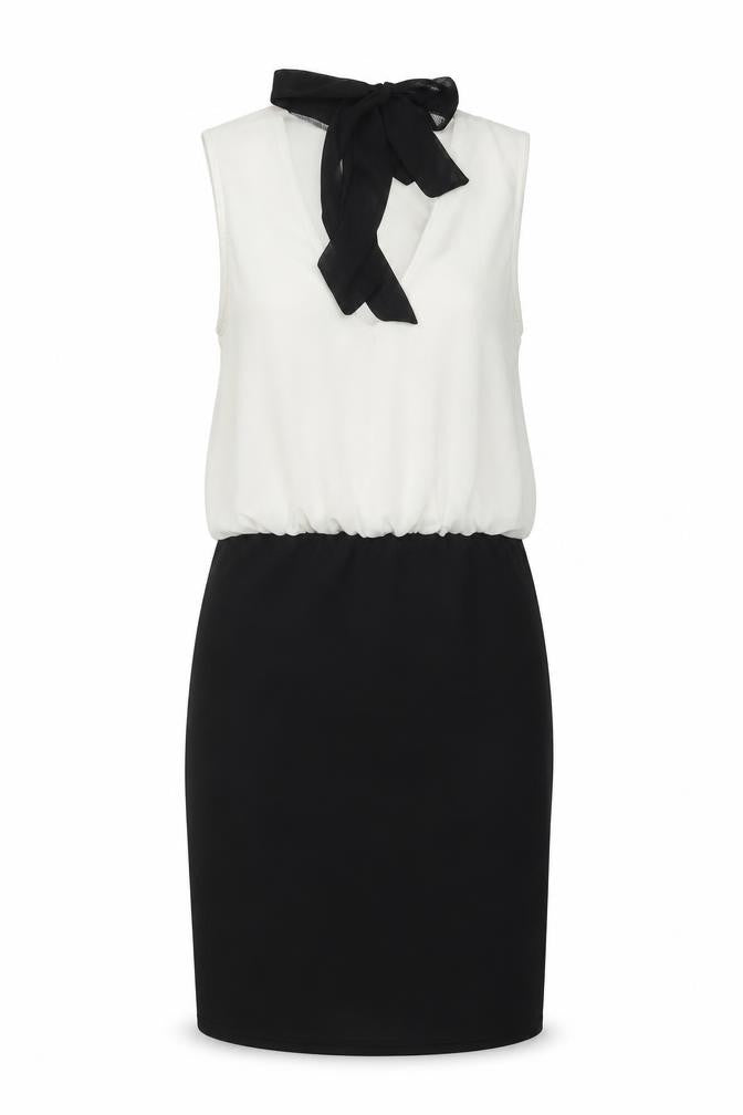 Izabel London Womens Black Colourblock Polyester A-Line Size 8 Halter Tie