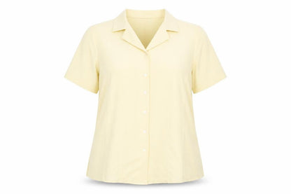 Bonmarché Womens Yellow Polyester Basic Button-Up Size 16 Collared