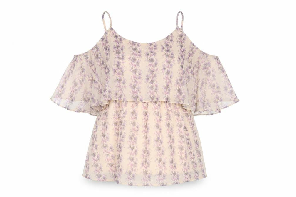 Topshop Womens Beige Geometric Polyester Basic Tank Size 10 Round Neck