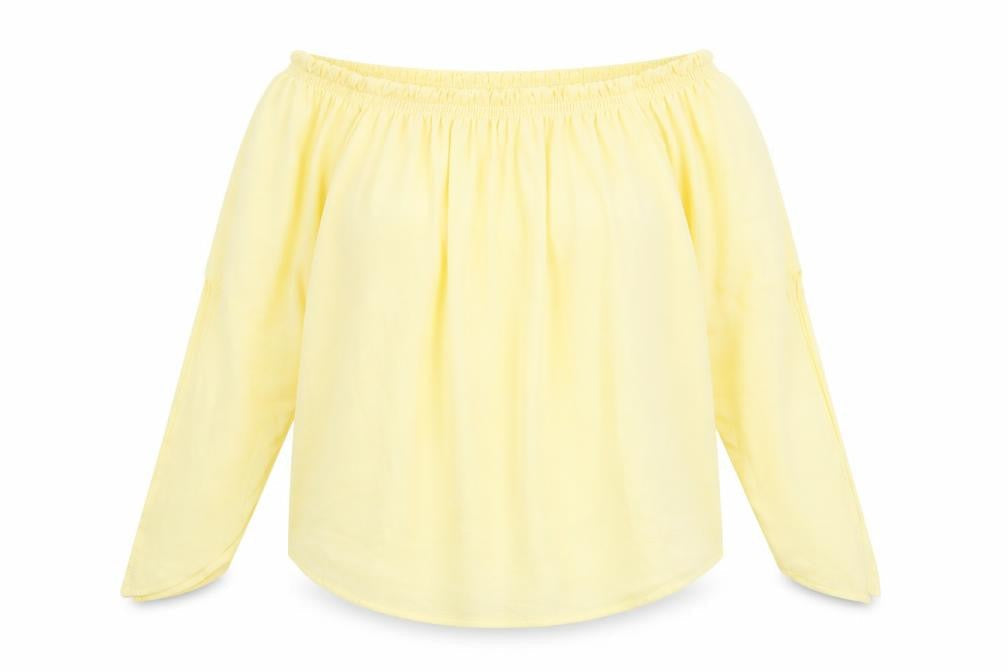 Zara Womens Yellow Polyester Basic Blouse Size M Round Neck