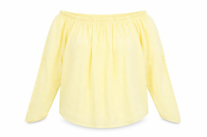 Zara Womens Yellow Polyester Basic Blouse Size M Round Neck