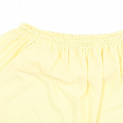 Zara Womens Yellow Polyester Basic Blouse Size M Round Neck